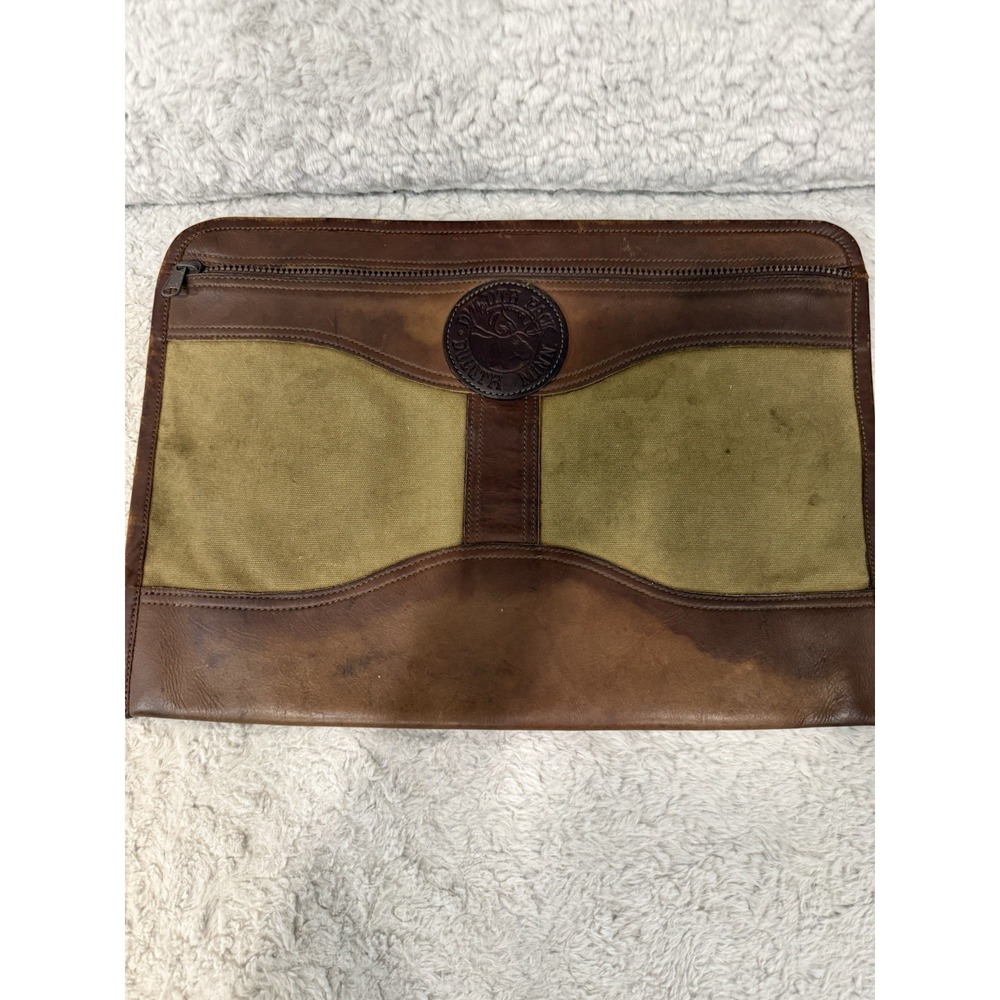Vintage Duluth Pack  Brown Beige Zip Briefcase Document Case